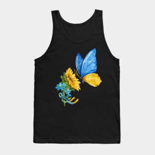 Make Peace Butterfly Sunflower Gift Tank Top